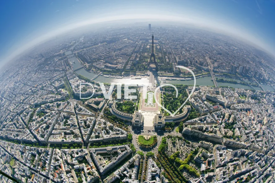 Photo Dominique VIET - Pano de paris eiffel seine trocadero